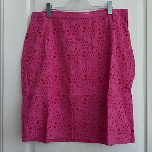 Boden Pink Eyelet Skirt BODEN Women's Broderie Pencil Skirt, Pink, US 14R